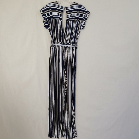 Sophia + Zeke Striped Navy Blue Jumpsuit  Size: S - Picture 2 of 11